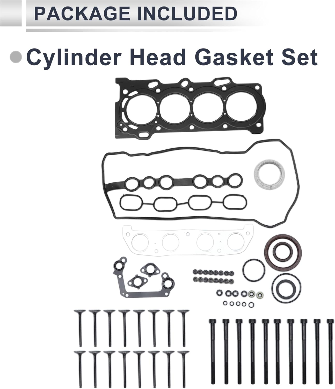 Cylinder Head Gasket Set for TOYOTA COROLLA GT 1.8L 2000-2008 Engine Intake Exhaust Valve Cover Gaskets No.HS26158PT/ES71066 1 Set