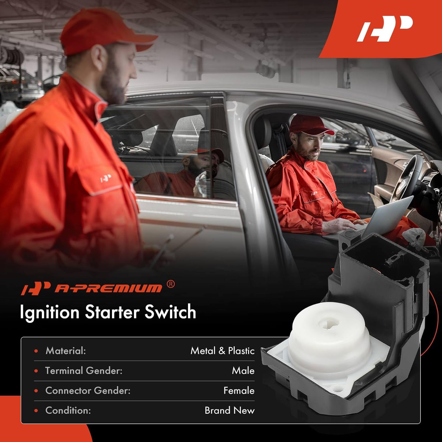 A-Premium Ignition Starter Switch Compatible with Honda & Acura Vehicles - Accord 2008-2012, Accord Crosstour 2010-2011, Crosstour 2012, TSX 2009-2011 2014-5 Blades, Replace# 35130TA0901