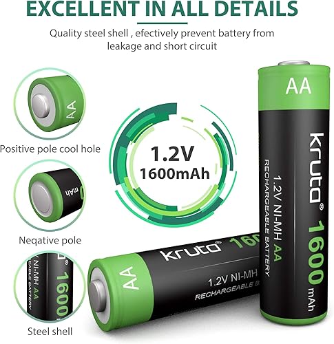 Miniatura 2 de Baterías de luces solares AA 1600 mAh de alta capacidad 12 V Ni-MH recargables AA batería solar para luces solares al aire libre cadena de luces de