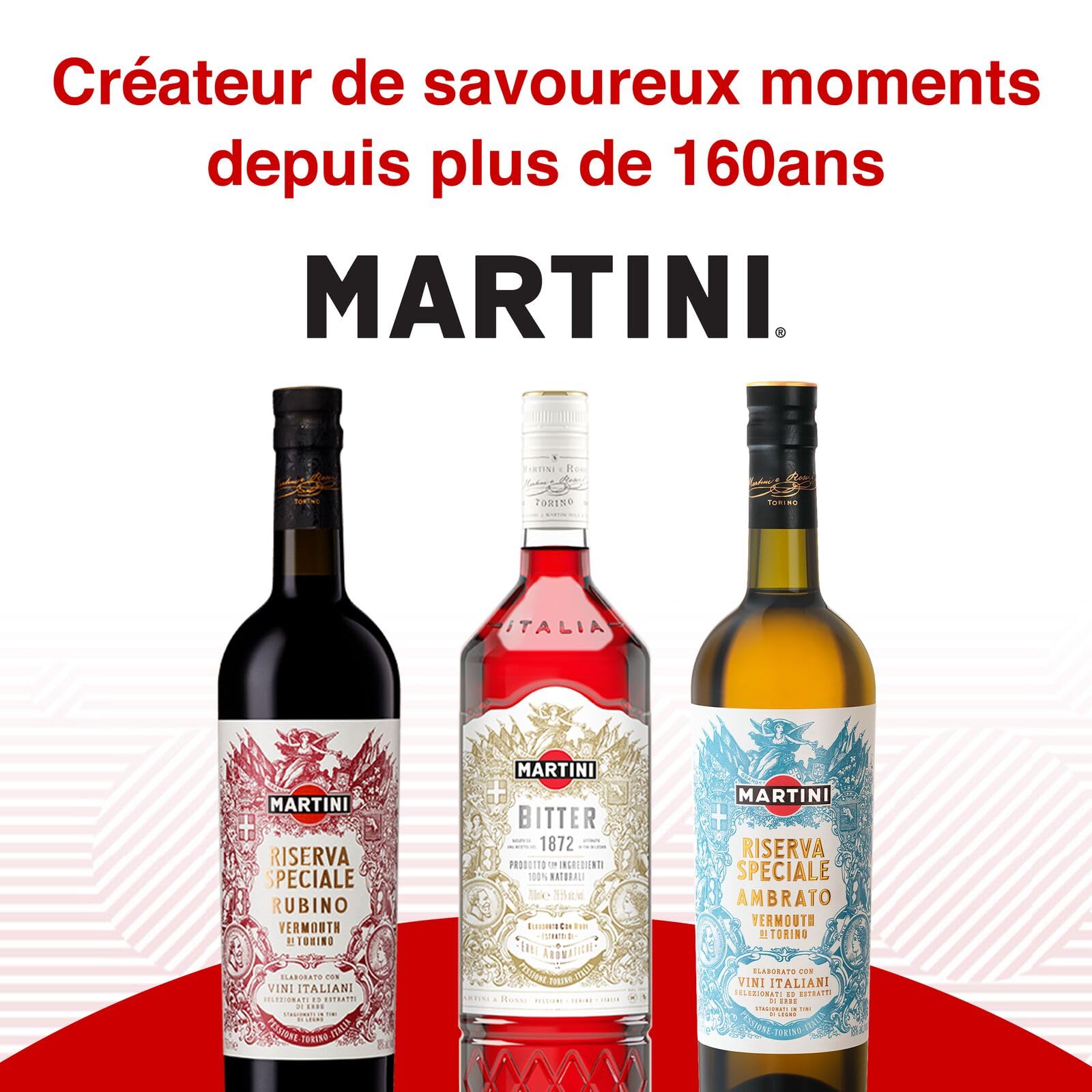 MARTINI Riserva Apéritif Spécial Bitter, 28,5% vol., 70cl / 700ml, Liqueur infusée avec trois plantes rares