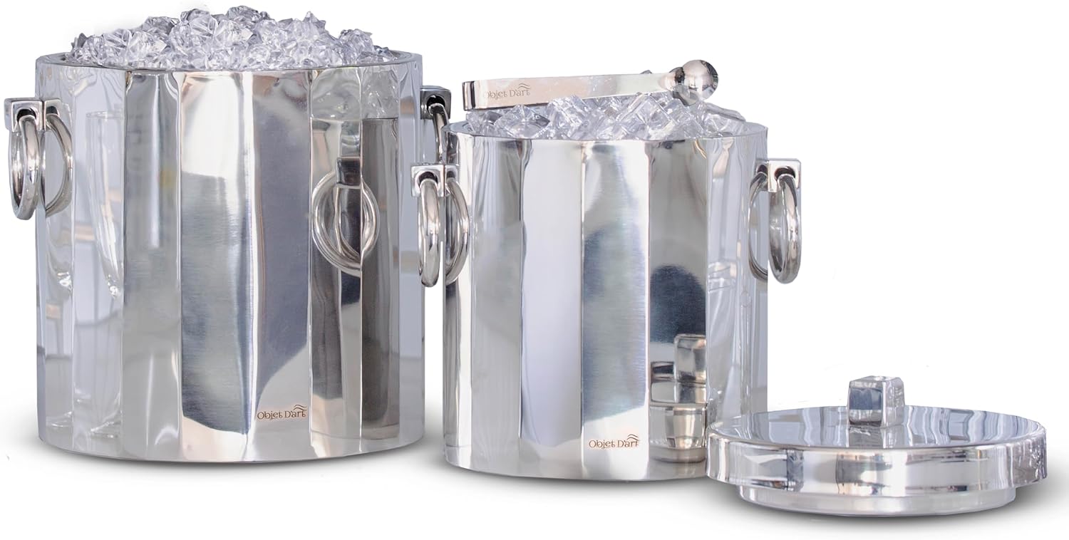 Stainless Steel Double Walled Insulated Ice Bucket Objet D'Art ...