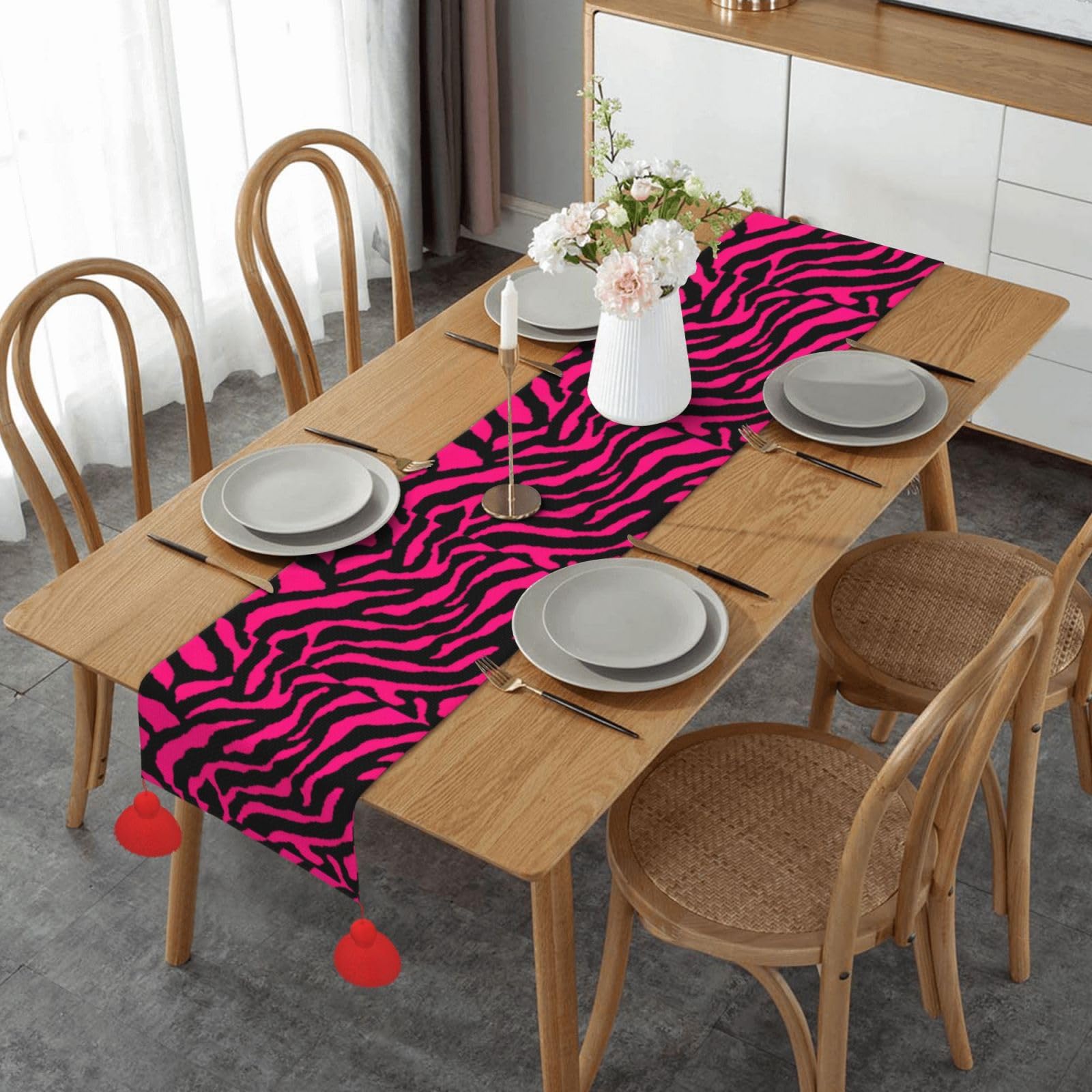 Chemin de table de Noël léopard textile raffiné pour décoration pour intérieur de caractère
