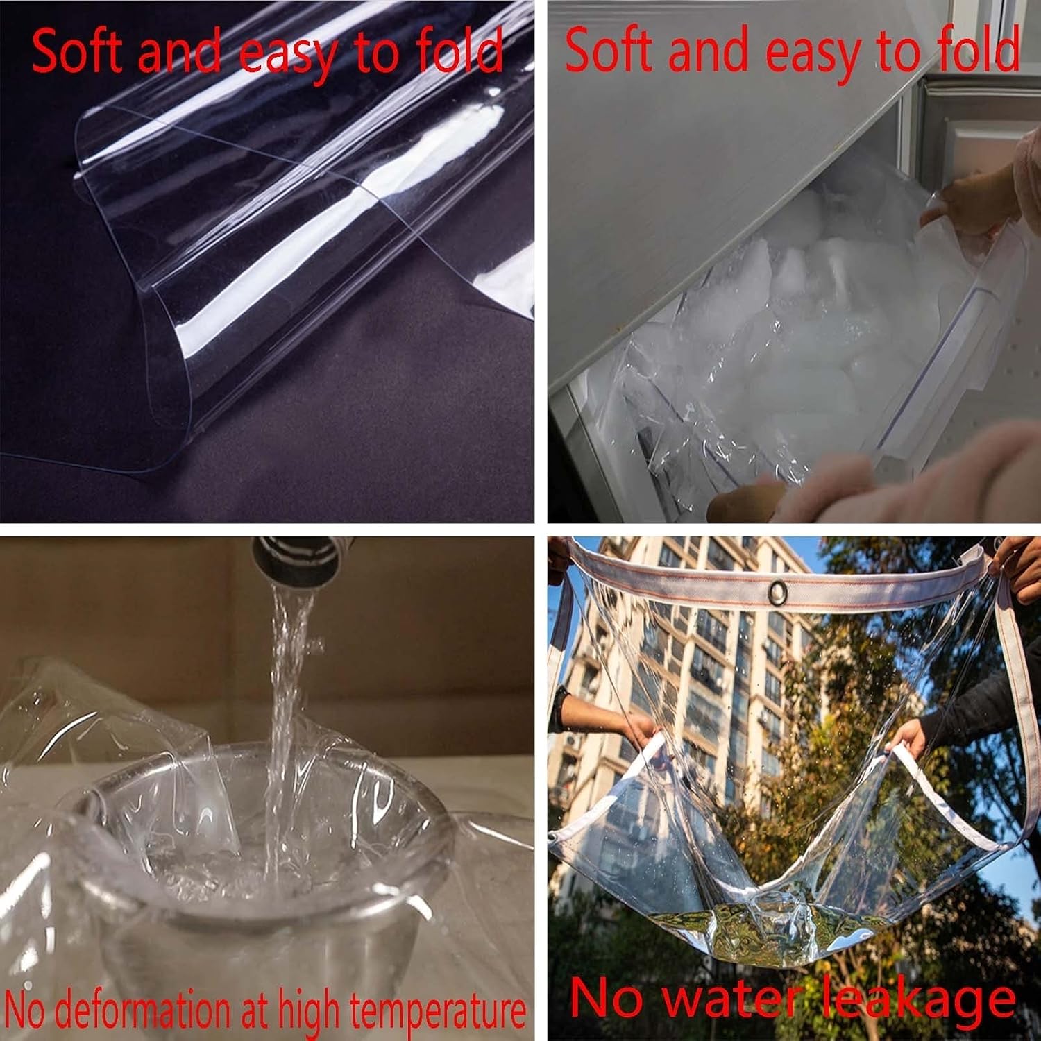 Transparent PE Tarpaulin Tarpaulins Protective Cover Windows Windproof Waterproof Cloth Clear Rainproof Garden Tarp Sail(1x1.5m)