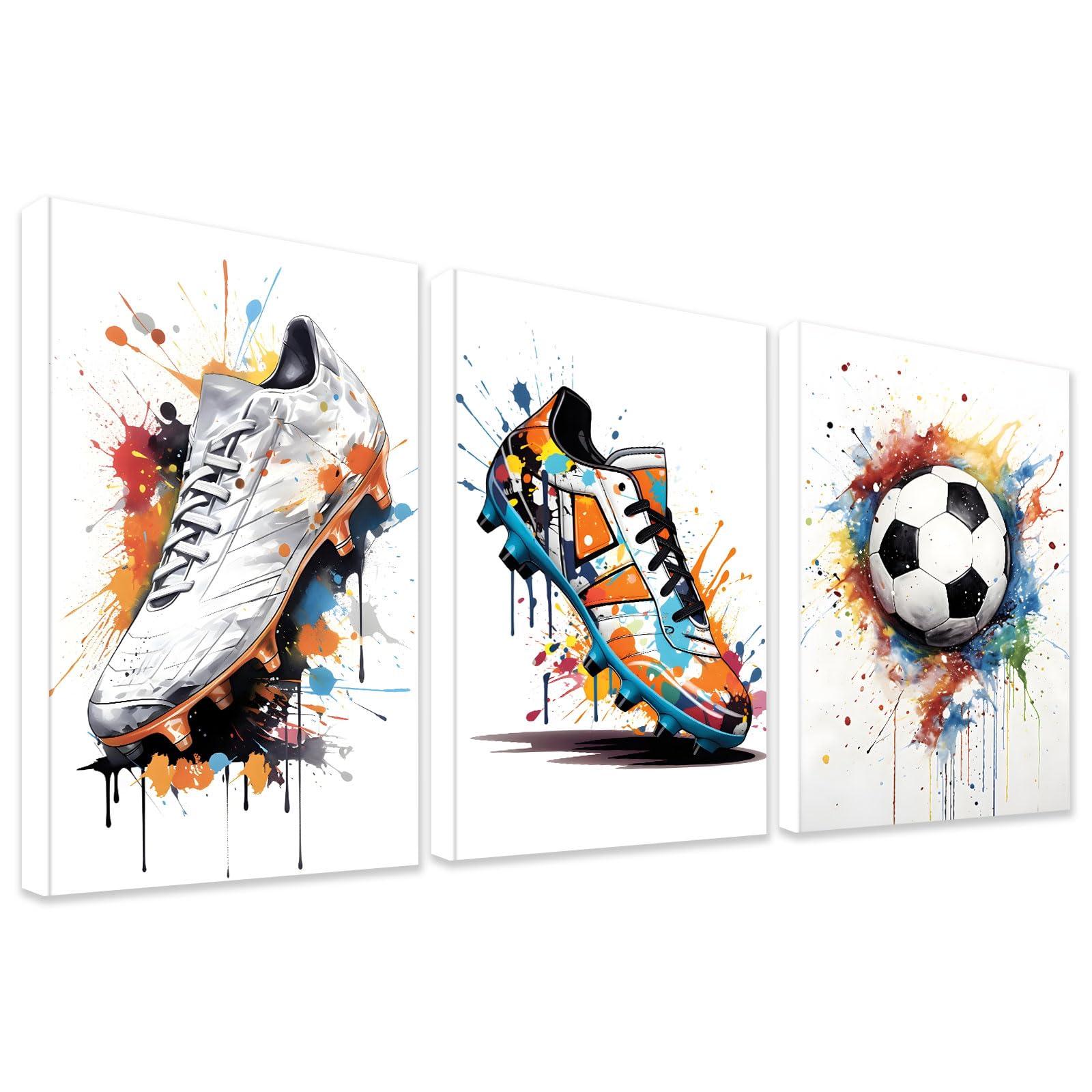 KiKiHong 3 Pcs Framed Football Wall Art 30x40 Football Bedroom Decor — image 1