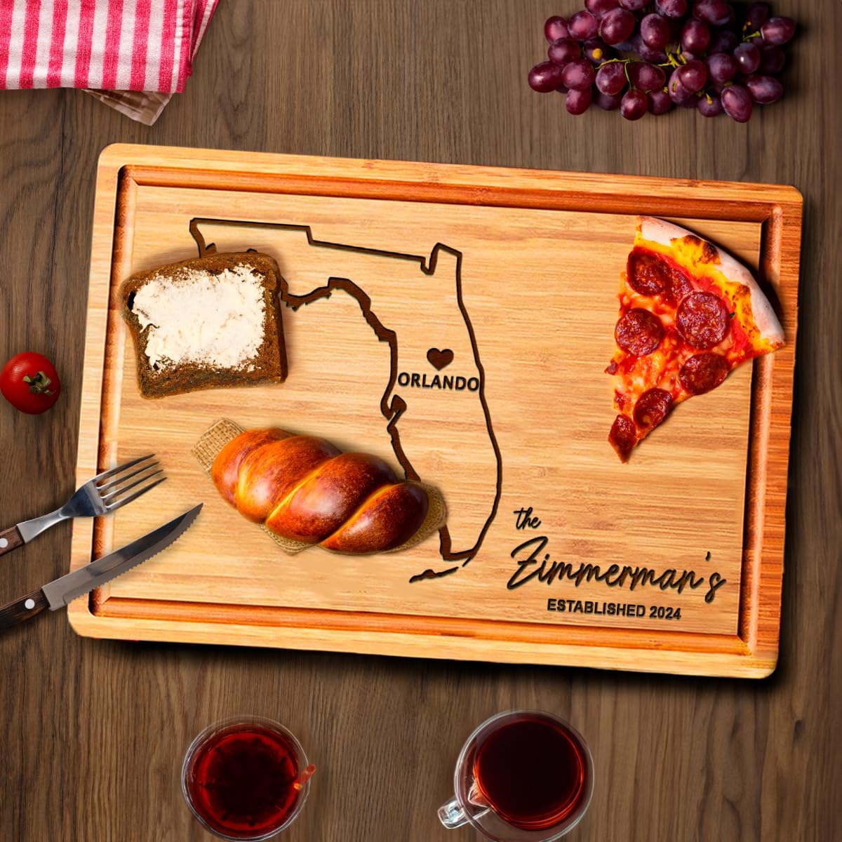 Florida Cutting Board Personalized, State Destination Cutting Board, Florida Themed Decor for Home, Customized Florida Gifts Unique, Gifts for Florida People - Image 8