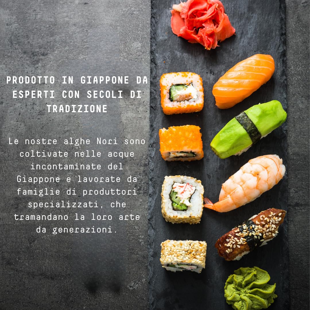 Algues Nori du Japon Umami, 10 Feuilles, 28g, Grillées à Basse Température