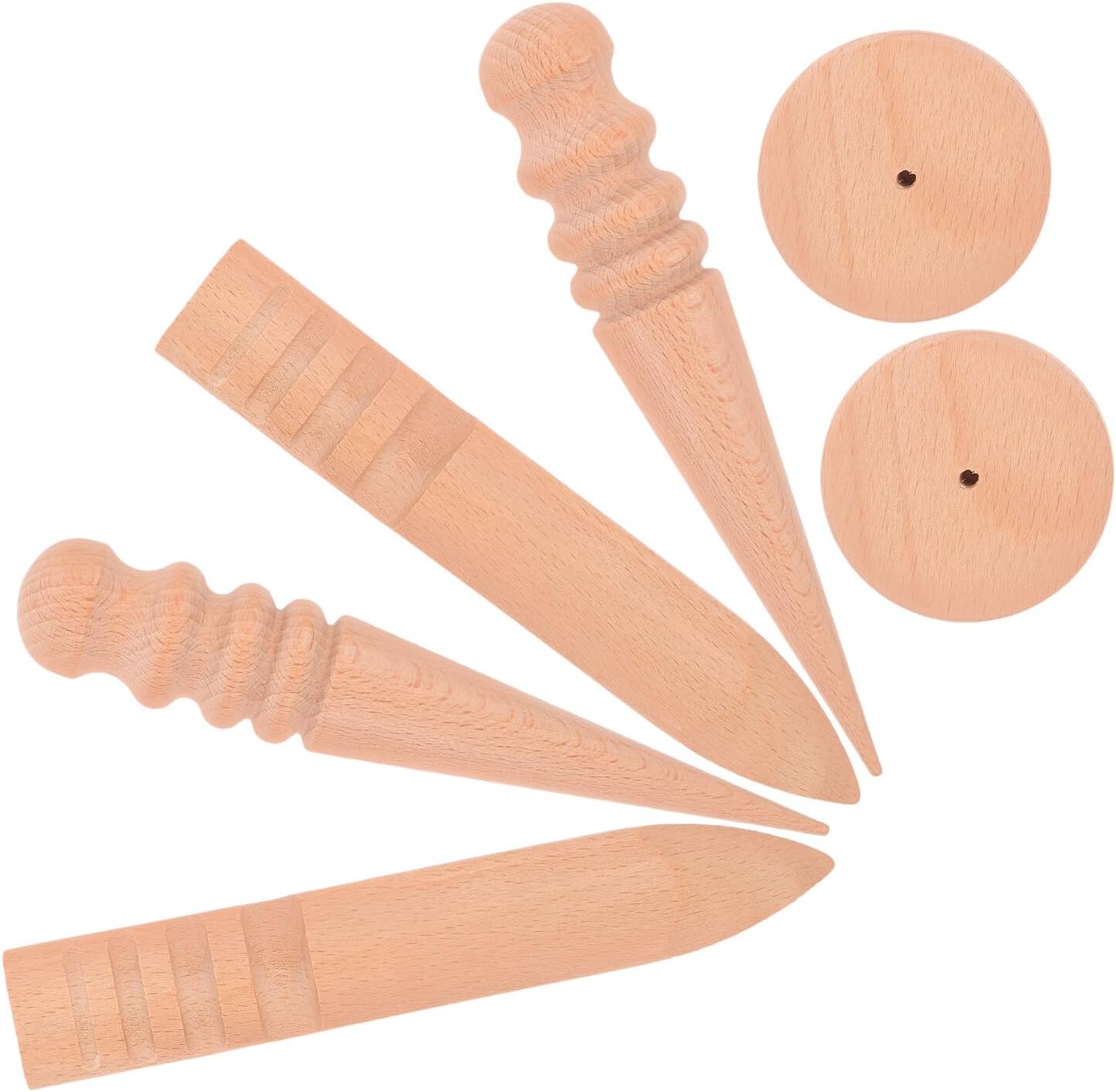 Wood Sandpaper Blocks 2 Set round Rod for Craft Burnishing