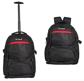 Da Tasche Provo 30L Water Resistant Rolling Travel Case; 5 Compartment Professional Carry-on for Office or School Boys & Girls; Fits 15.6 Inch Device; 2-Wheeler Rugged Suitcase