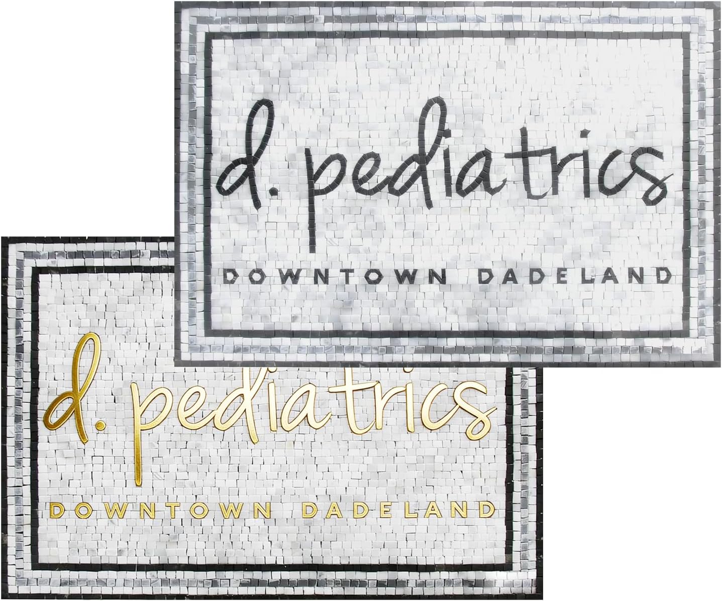 Mosaic Custom Logo Natural Marble Stone&Metal Floor Tile and Wall Customized Tiles Hand Cut from Natural Stone (Metal)