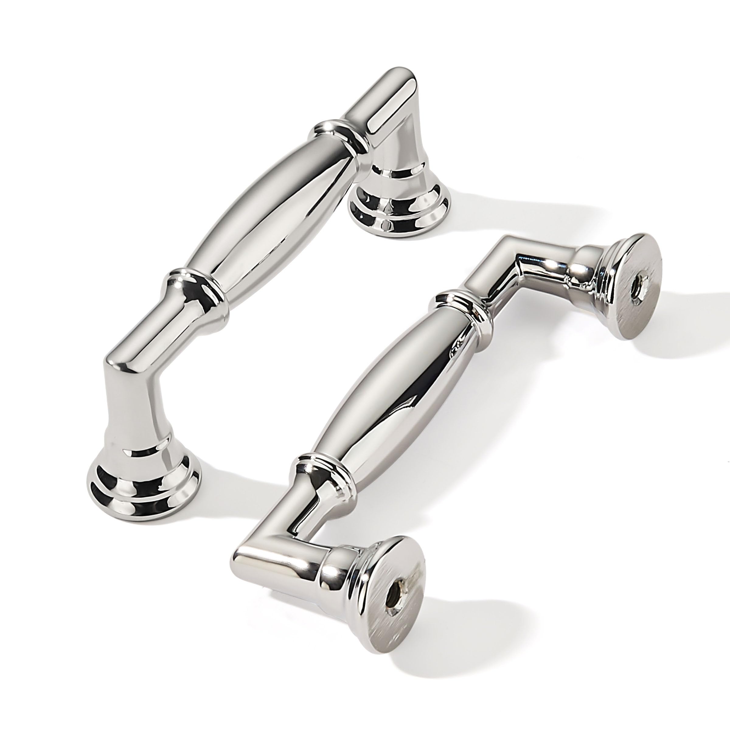 khtumeware 10 Pack 3-1/2 Inch(89mm) Polished Nickel Cabinet Pulls Heavy Duty Solid Cabinet Handles Kitchen Cabinet Hardware for Cupboard Drawer Handles — image 1