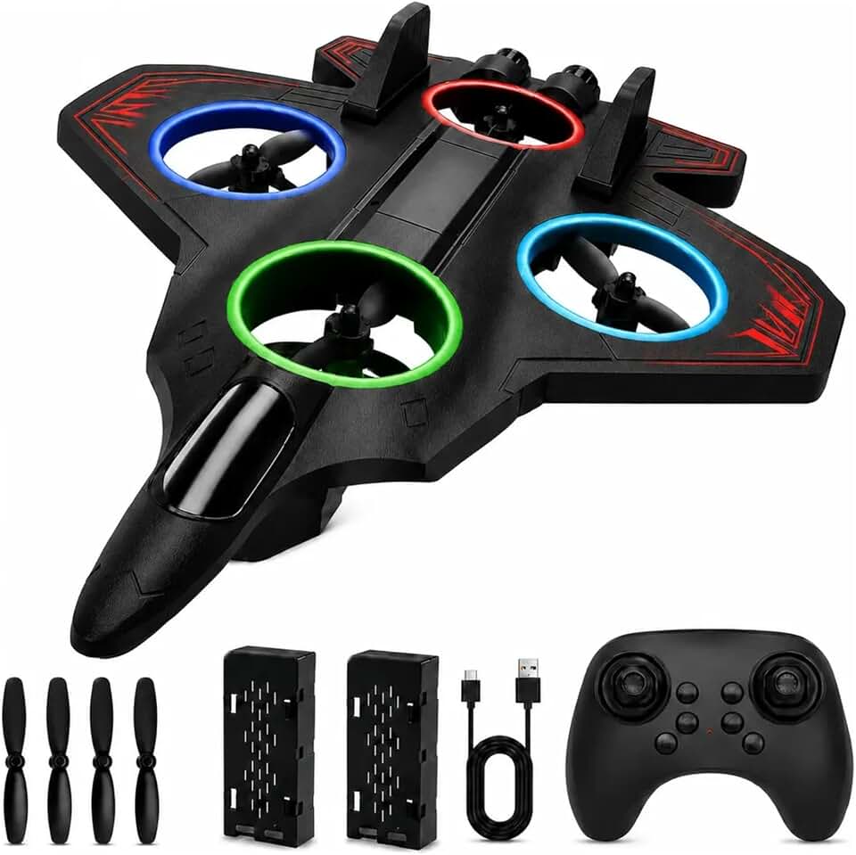 Drone Avião Jato Infantil Controle Remoto Sem Fio, Brinquedo Voador para Crianças com Bateria USB Recarregável