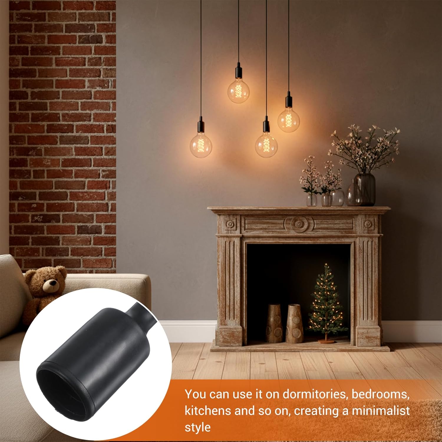 12 Pack Hanging Light Cord Pendant Light Cord with Switch Light Socket Extension Light Bulb Socket Cable Lamp Kit for E26 E27 Lamp Socket Lantern (Black, 6 Feet)