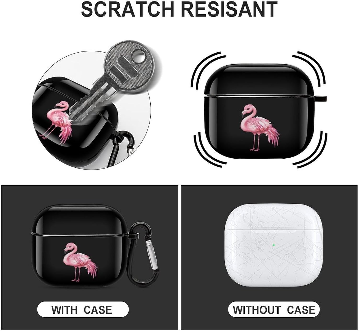 Flamingo in Diamond Dress Funny Earbuds Case for Airpods 3 image 3