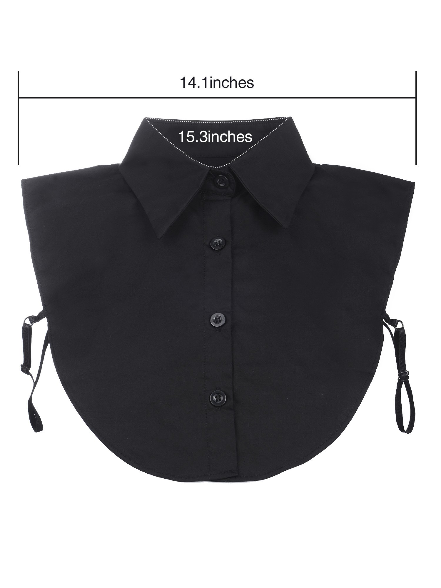 EBOOT Fake Collar Detachable Dickey Blouse Half Shirts for Girls and Women (Black, Medium)
