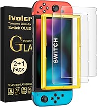 ivoler Screen Protector [2 Pack] Matte Tempered Glass for Nintendo Switch 6.2 inch, Matte Anti Glare Screen Protector with [Alignment Frame] Anti-Scratch Full Coverage Guard for Nintendo Switch
