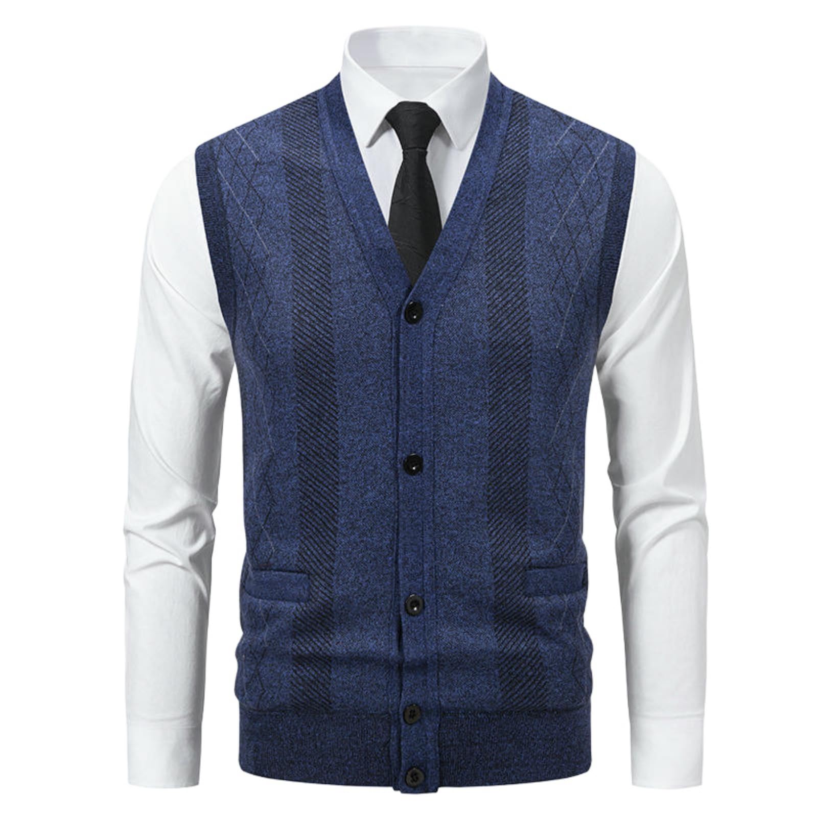 Cardigan chaud sans manches pour homme au style classique chic - 7