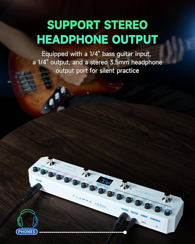 Pedal De Efectos FLAMMA FB200 Multiefectos para Bajo con App miniatura 6