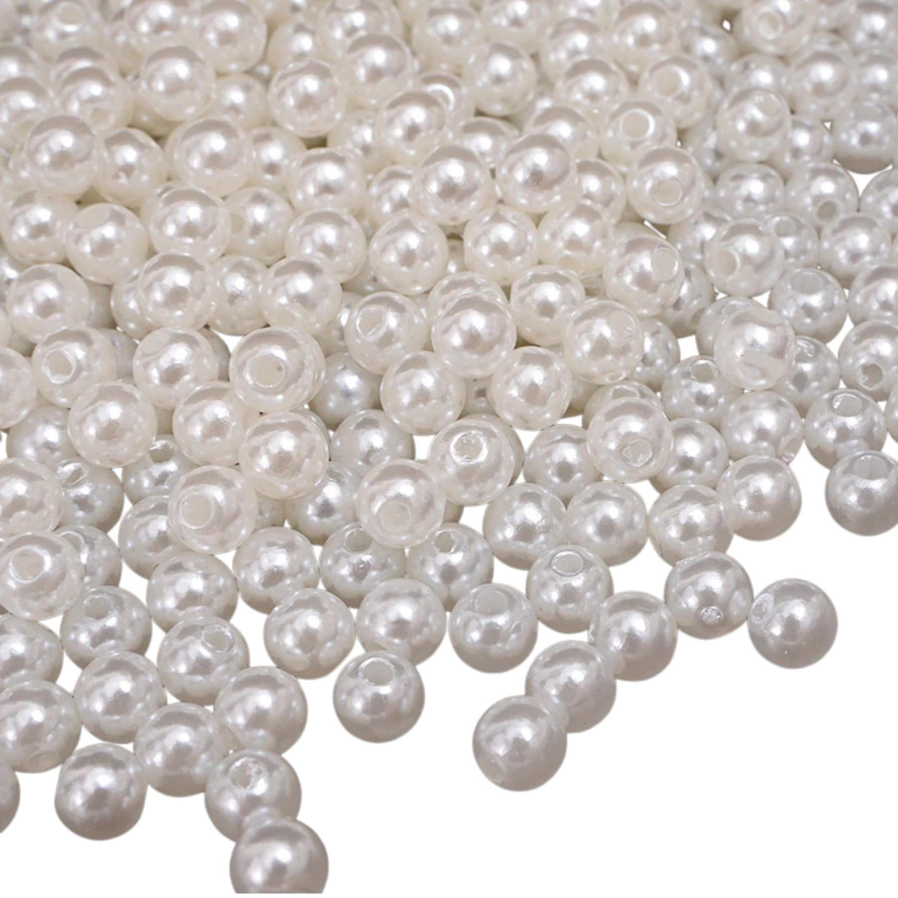 Fiozroor 200Pieces Beige Pearl Beads Pearls for Crafting 10MM