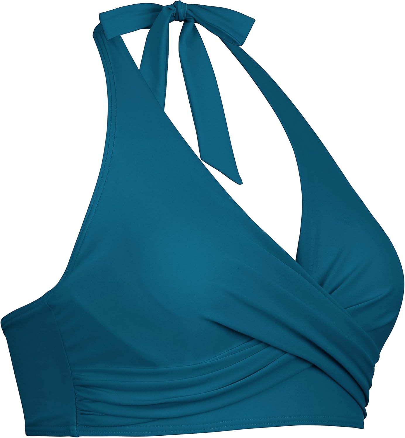 Hilor Women's Underwire Bikini Tops Halter V Neck Bathing Suit Top Swimsuit Push Up Twist Front Swim Top Only - Image 7