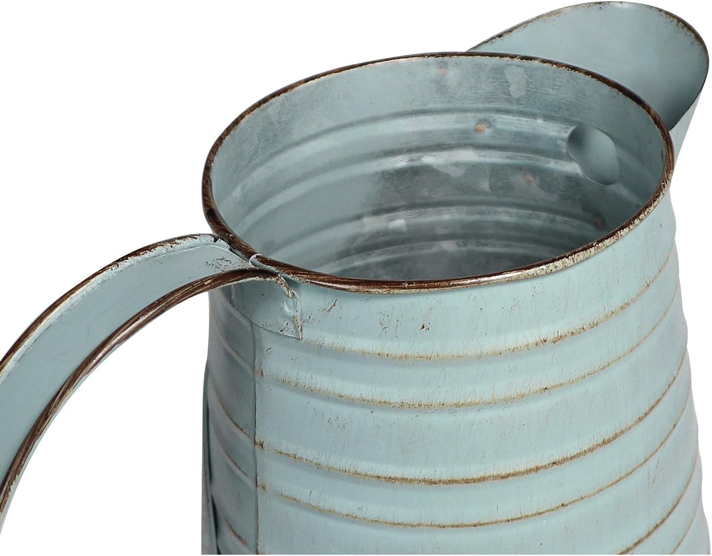 APSOONSELL Shabby Chic Metal Jug Vase Pitcher Flower Holder for Home Decoration - Image 4