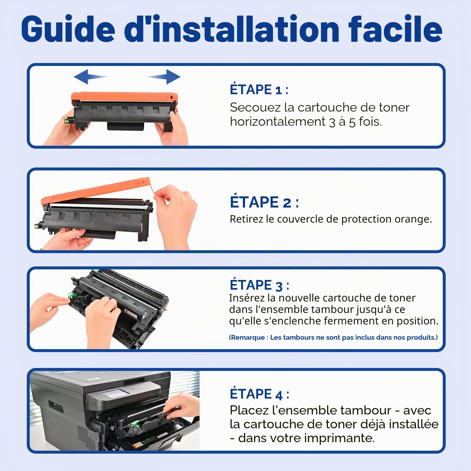 LEMERO TN2510XL Toner Compatible avec Brother MFC-l2827dw MFC-l2800dw MFC-l2827dw hl-l2400dw mfc-l2835dw hl-l2400dwe mfc-l2860dwe dcp-l2660dw hl-l2445dw pour 2510 Toner (Lot de 2)