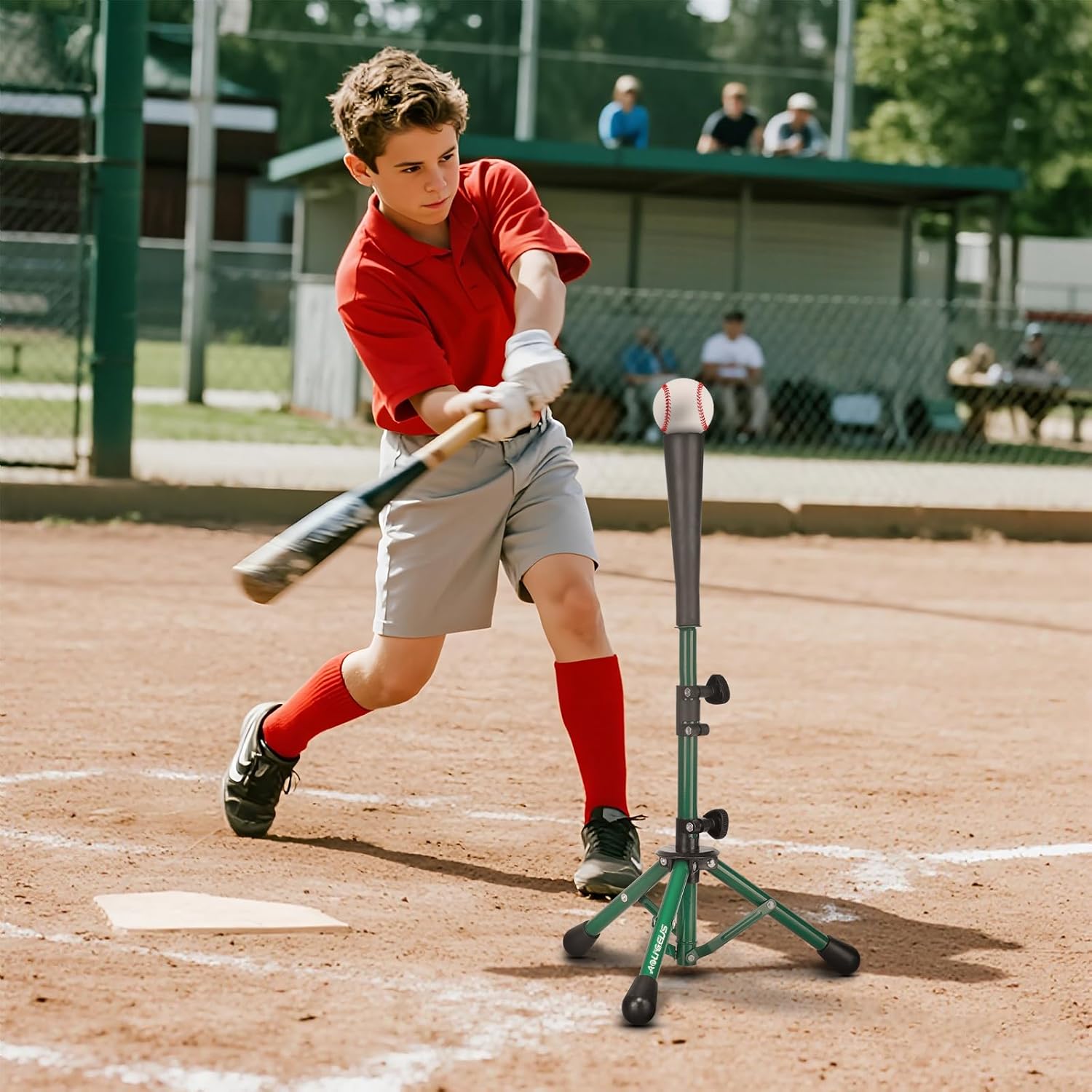 Baseball Tee Batting Tee Softball Tee Portable Travel Hitting Tee,Easy Adjustable Height,Stable Tripod Stand