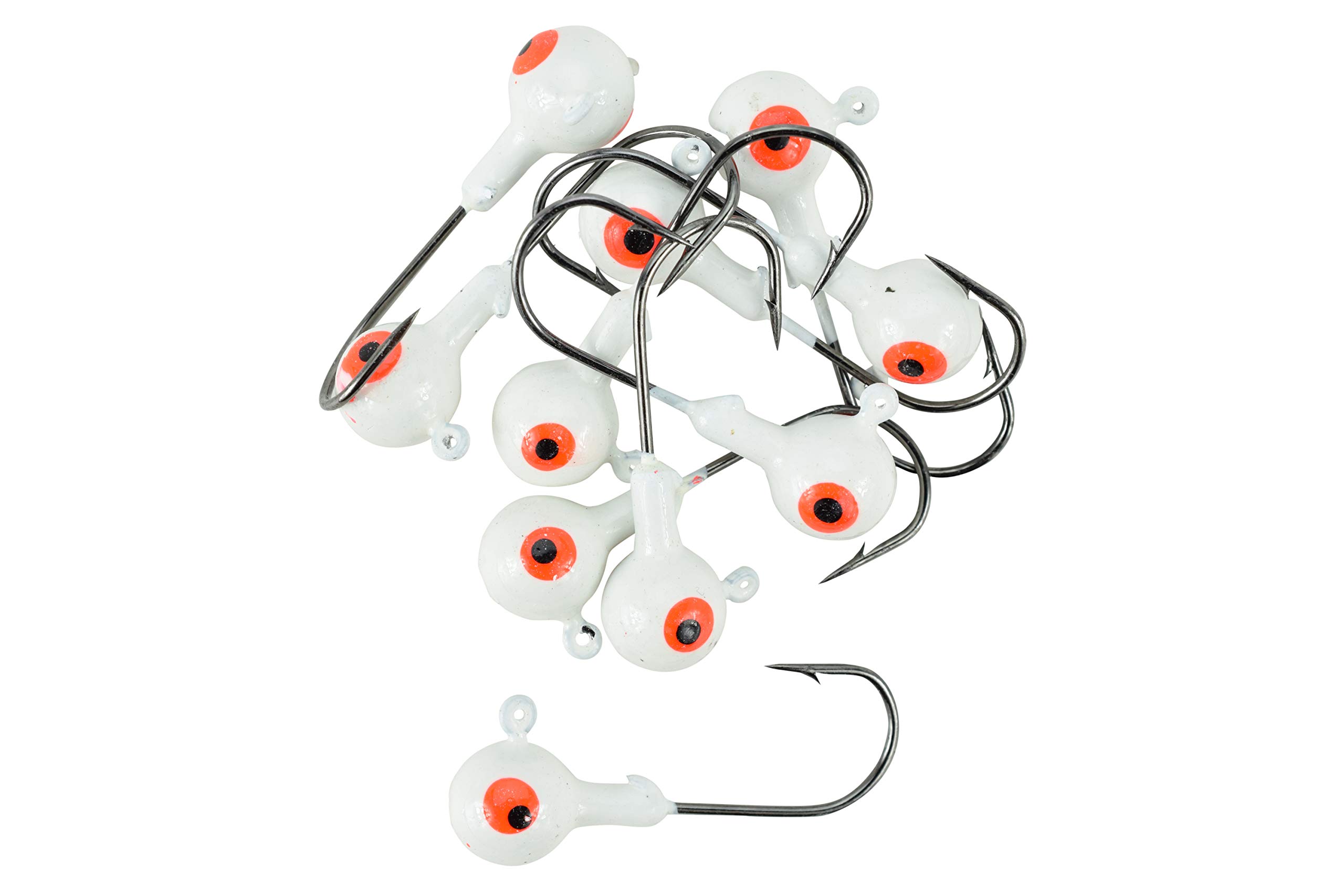 Last Cast Tackle 1/4-1oz White Ball Jig Heads - 10 Pack - 5 Sizes to Choose from