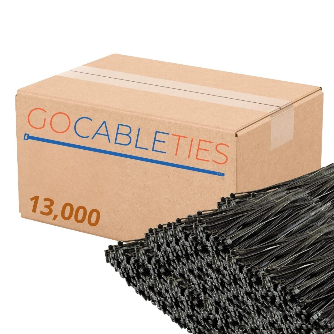 Gocableties Kabelbinder Schwarz 13000 Stück 200 x 4,8 mm UV-beständig