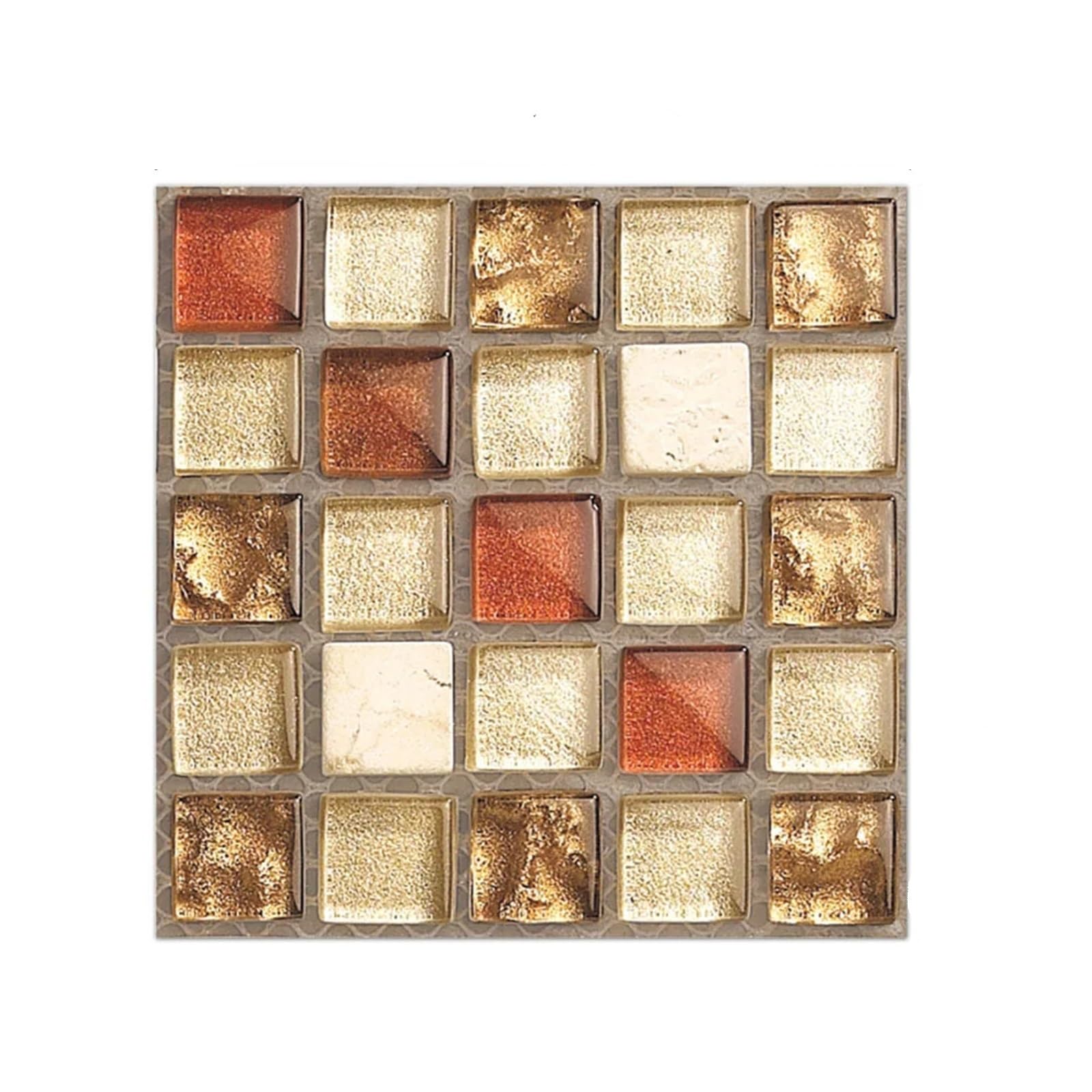 Stick On Tiles 20pcs Tiles Kitchen Wall Stickers Waterproof 10x10cm PVC Self Adhesive Tile Sticker Bathroom Home Wallpaper Decoration(20PC Color 1)