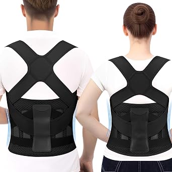 Back Brace Posture Corrector for Women and Men Black, Large