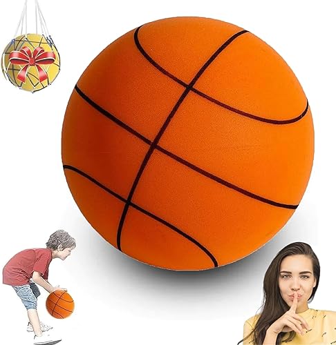 Playtrix - Baloncesto silencioso de rebote 29.5, balón silencioso para interiores, baloncesto silencioso, tamaño 7 (29.5 pulgadas), tamaño 5 (27.5