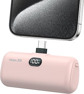 Tough On Mini Portable Charger with Built-in USB-C Connector, 5000mAh Power Bank PD Fast Charging Battery Pack for iPhone 17/16/15, Samsung, Huawei, Moto, LG and USB C Phone