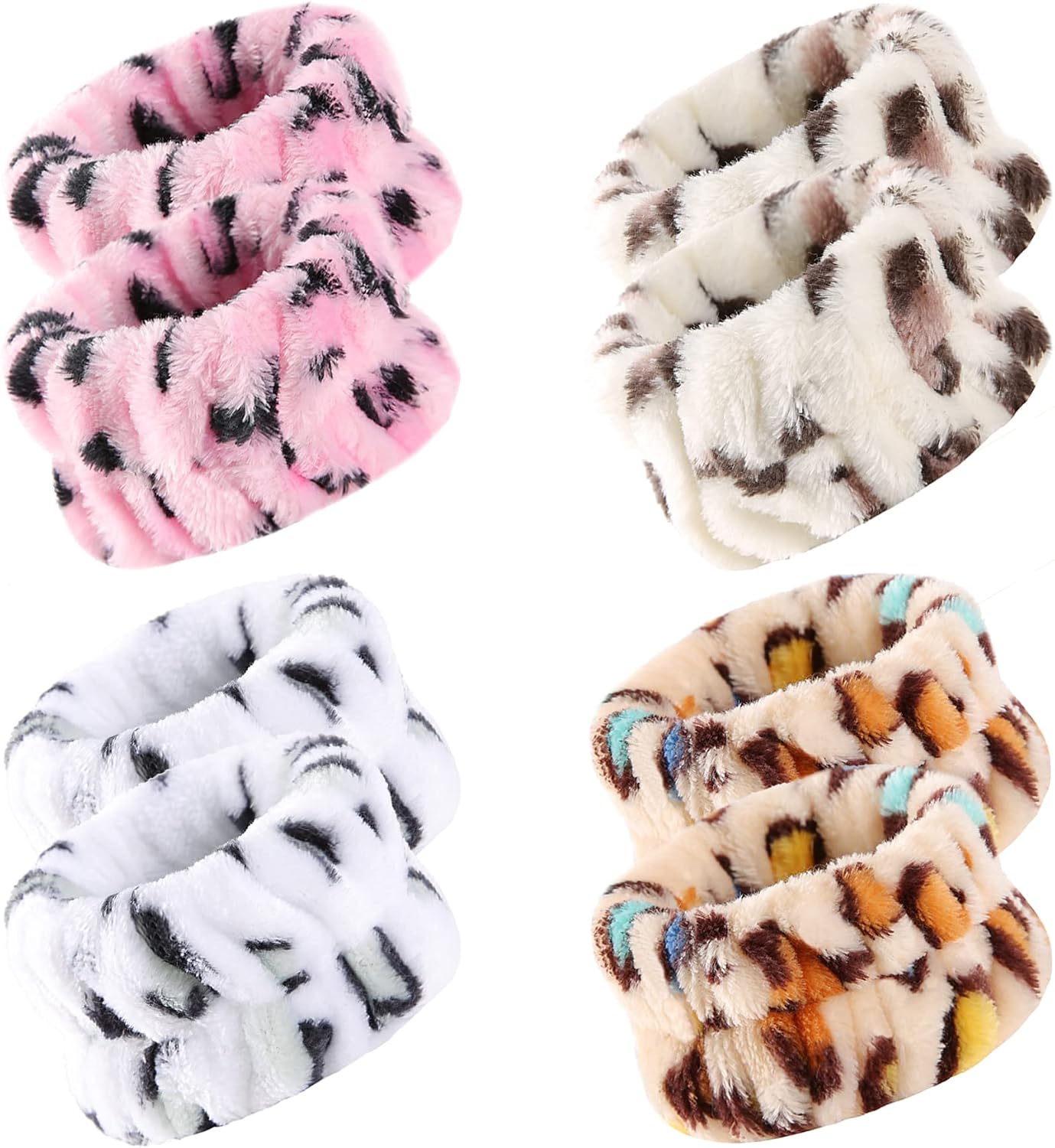 8 Pieces Wrist Spa Washband Microfiber Wrist Wash Arm Towel Band Washbands for Washing Face No Drip Cleansing Cuffs Sweatband for Women Girls Prevent Liquid from Spilling Down Your Arms