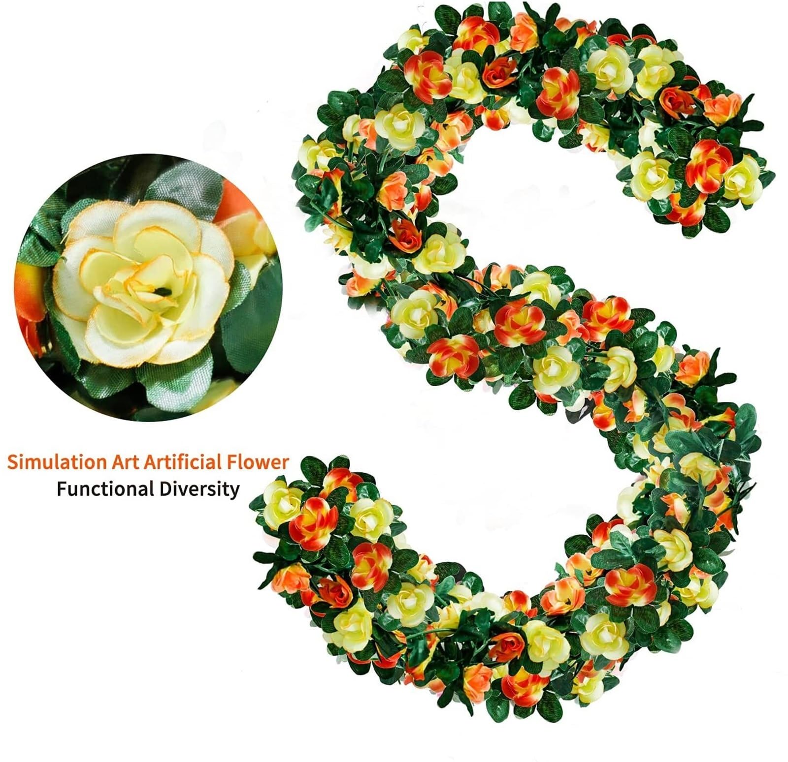 Guirlande de Roses artificielles Violettes, 5 pièces, 2 m, à Suspendre, for décoration Murale Jardin, fête Mariage pour la Maison Mur Jardin Décoration D'arche de Ma(5pcs Wine)