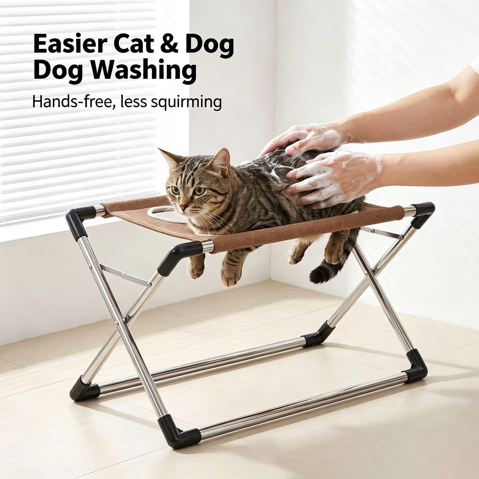 Hamac de toilettage pour chien - Support pliable pour le bain et la coupe