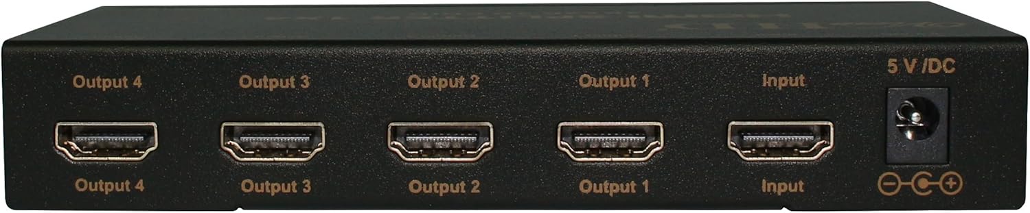 ViewHD 4Kx2K / HDMI v1.4 Ultra HD HDMI Splitter 1x4 with Programmable EDID Settings (One Input to Four Outputs) | Model: VHD-4K1X4