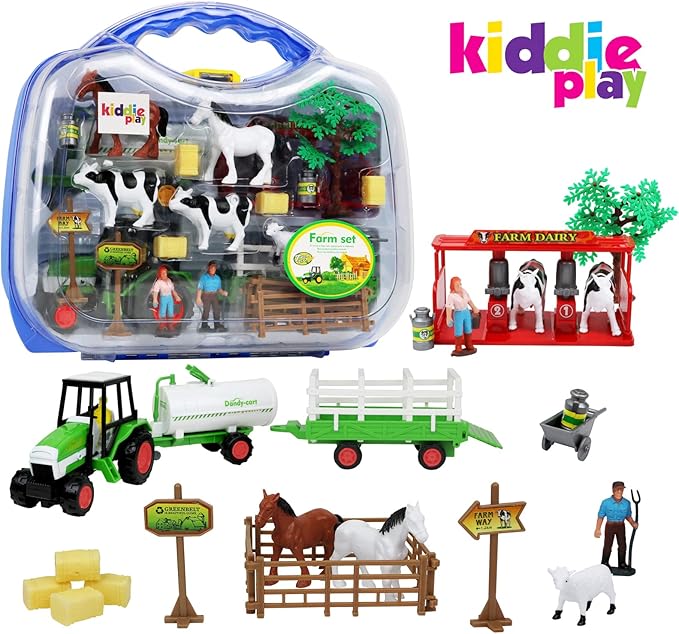 Kiddie Play Farm Toys for Toddlers 13 Farm Tractor with