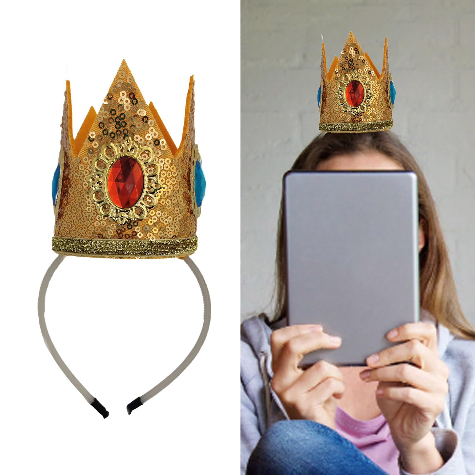 Fcnjsao Birthday Crowns Party Hairpiece Women's Headwear Children's Adult Hair Ornament For Pageants And Celebrations