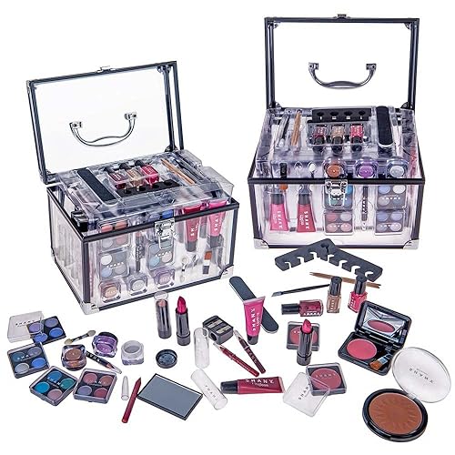 Miniatura 3 de SHANY Carry All Trunk - Juego de maquillaje (paleta de sombras de ojoscolorespolvoesmalte de uñas y más) y juego de maquillaje Harmony todo en uno,