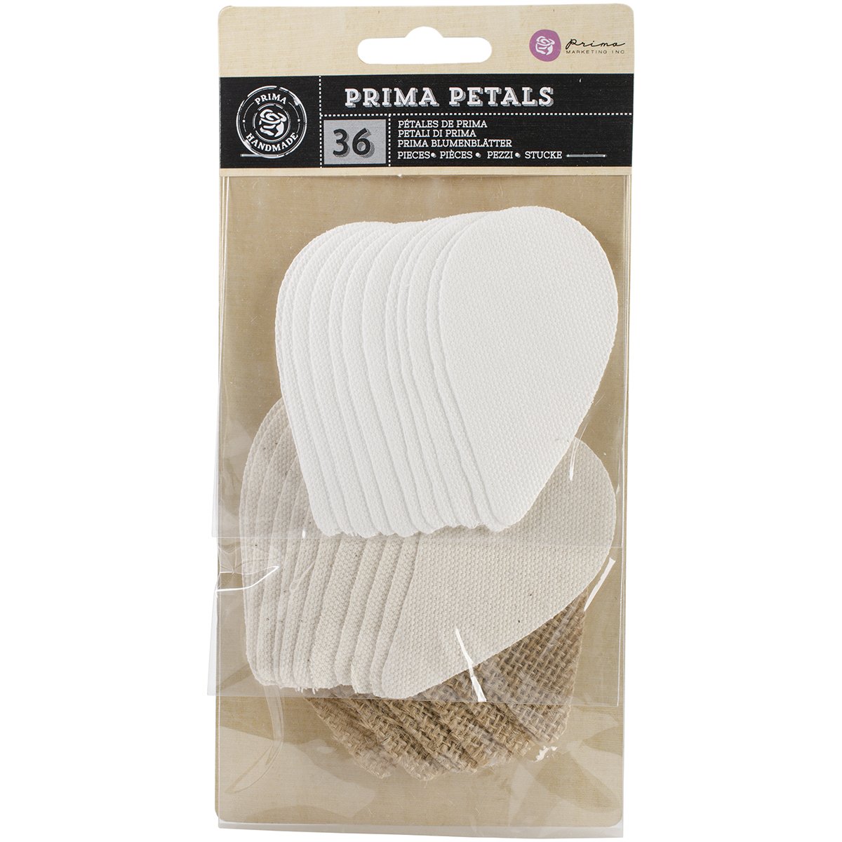 Prima Marketing Foliage Petal Bethany Burlap and Canvas Flower Petals, 3-Inch, 36-Pack