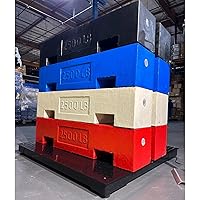 Vista 4 de SellEton Básculas de suelo, básculas precisas de palets con indicador digital de metal inteligente para envío de almacén y pesaje industrial