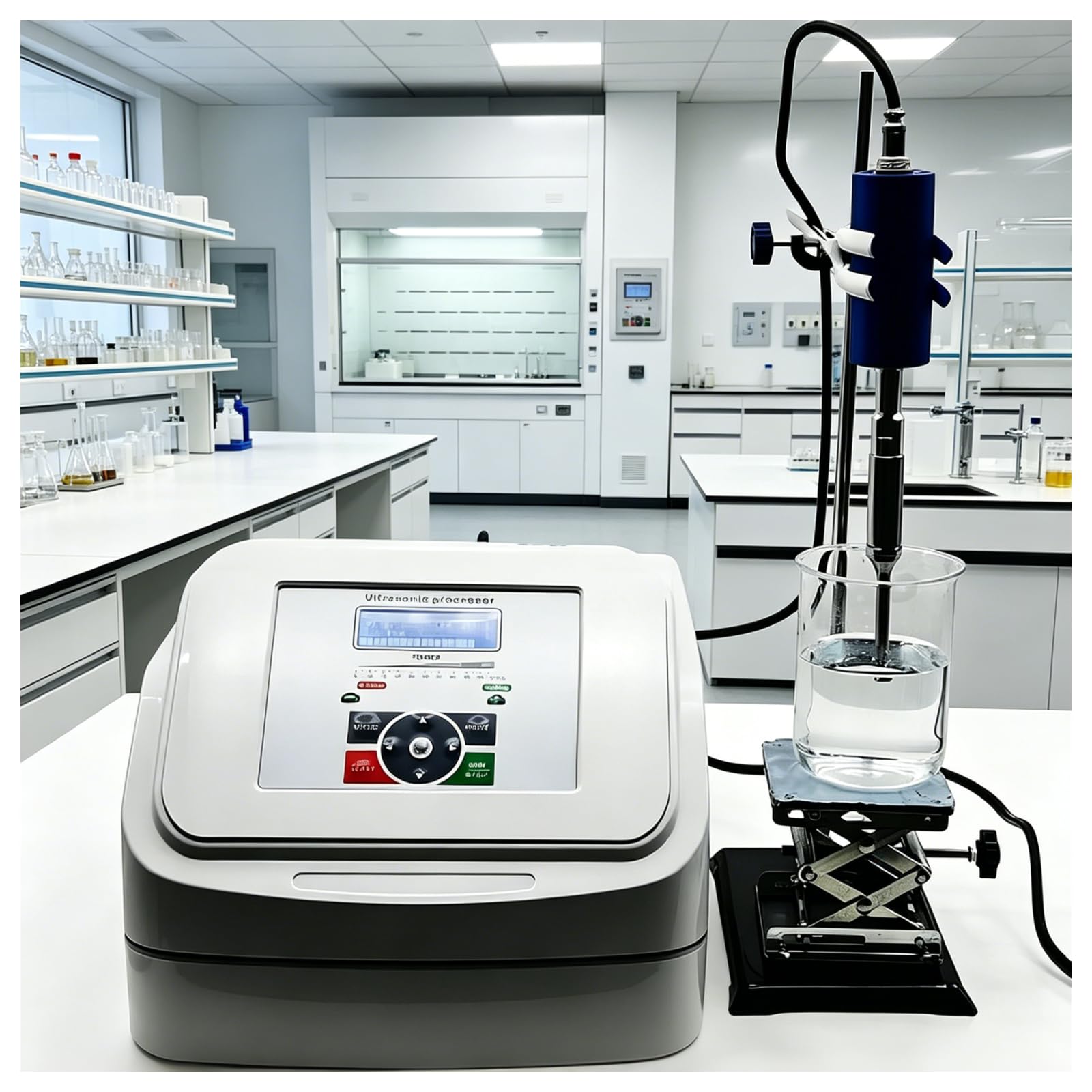 ZHENYUWANG Laboratory homogenizer, laboratory dispersion emulsifier, capacity 1~600ml, digital cell disruptor/mixer with stand, can be used upright/handheld 10mmprobe