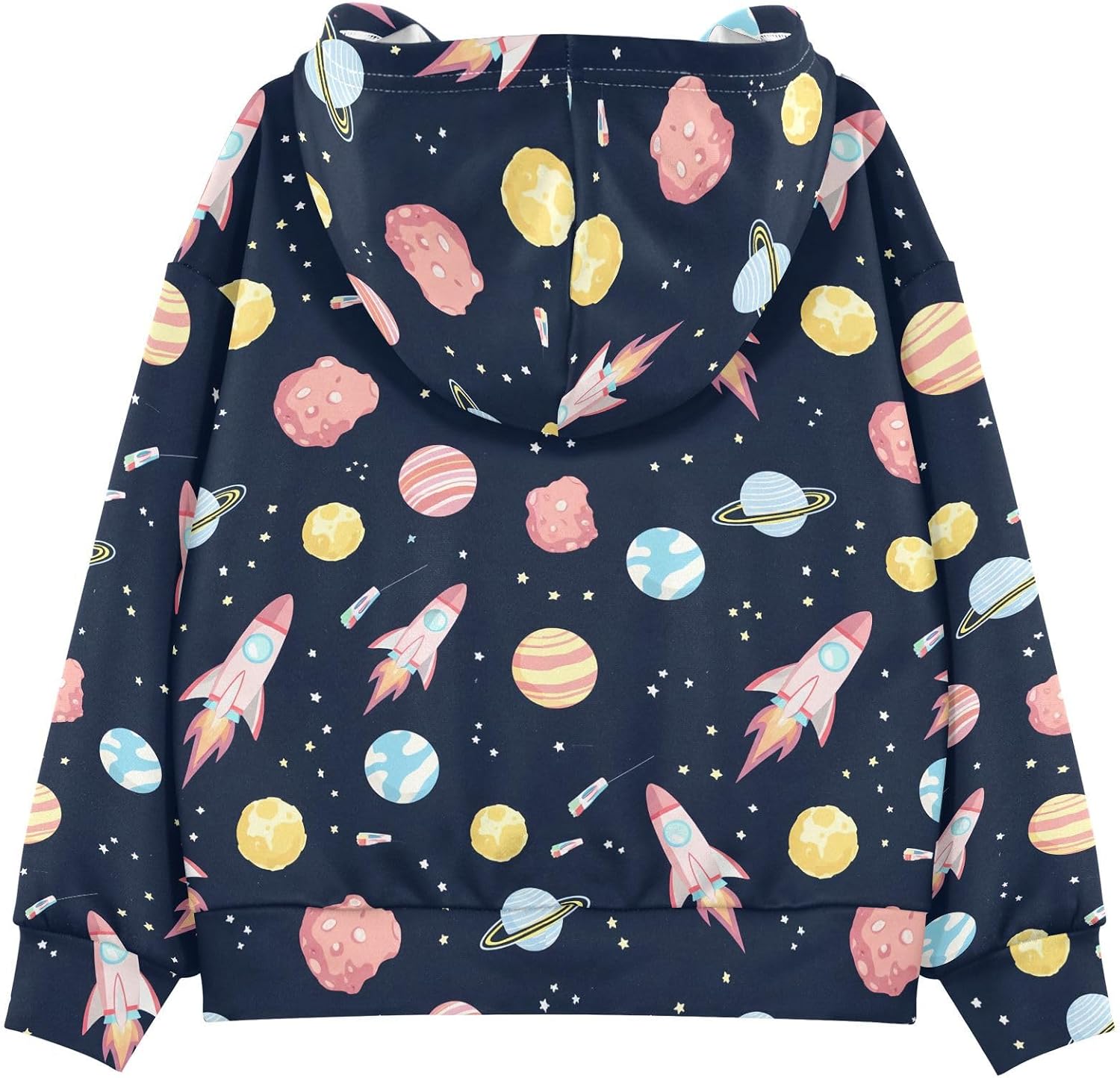 Space Rocket Plane Toddler Girls Pullover Hoodie Sweatshirt 4-14Y 202c3040