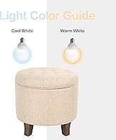 Vista 7 de HomePop por Kinfine Otomana redonda tapizada para almacenamiento - Otomana capitoneada con botones con tapa extraíble, tejido marrón