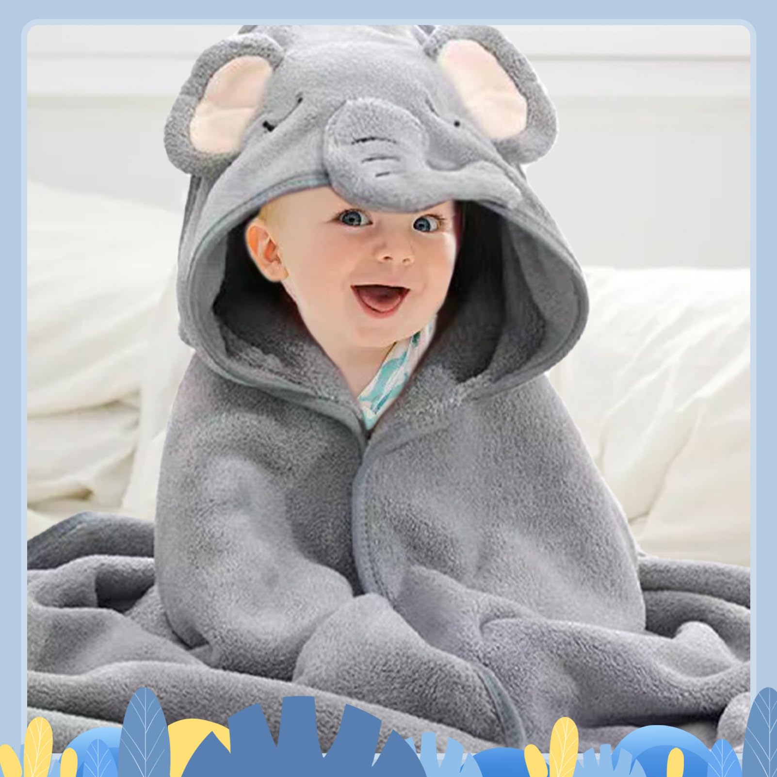 LaresDay Kapuzenhandtuch Baby 80x80 Cm - Weiches Korallenvlies Mit Kapuze