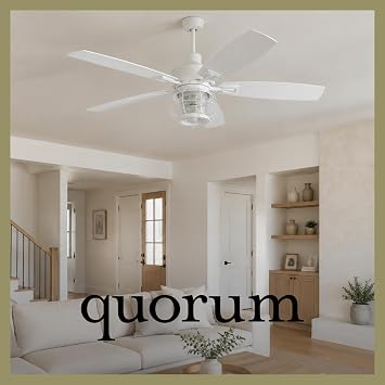 Quorum 13525-8, Galveston Patio Studio White 52 Outdoor Ceiling Fan w/Light & Wall Control