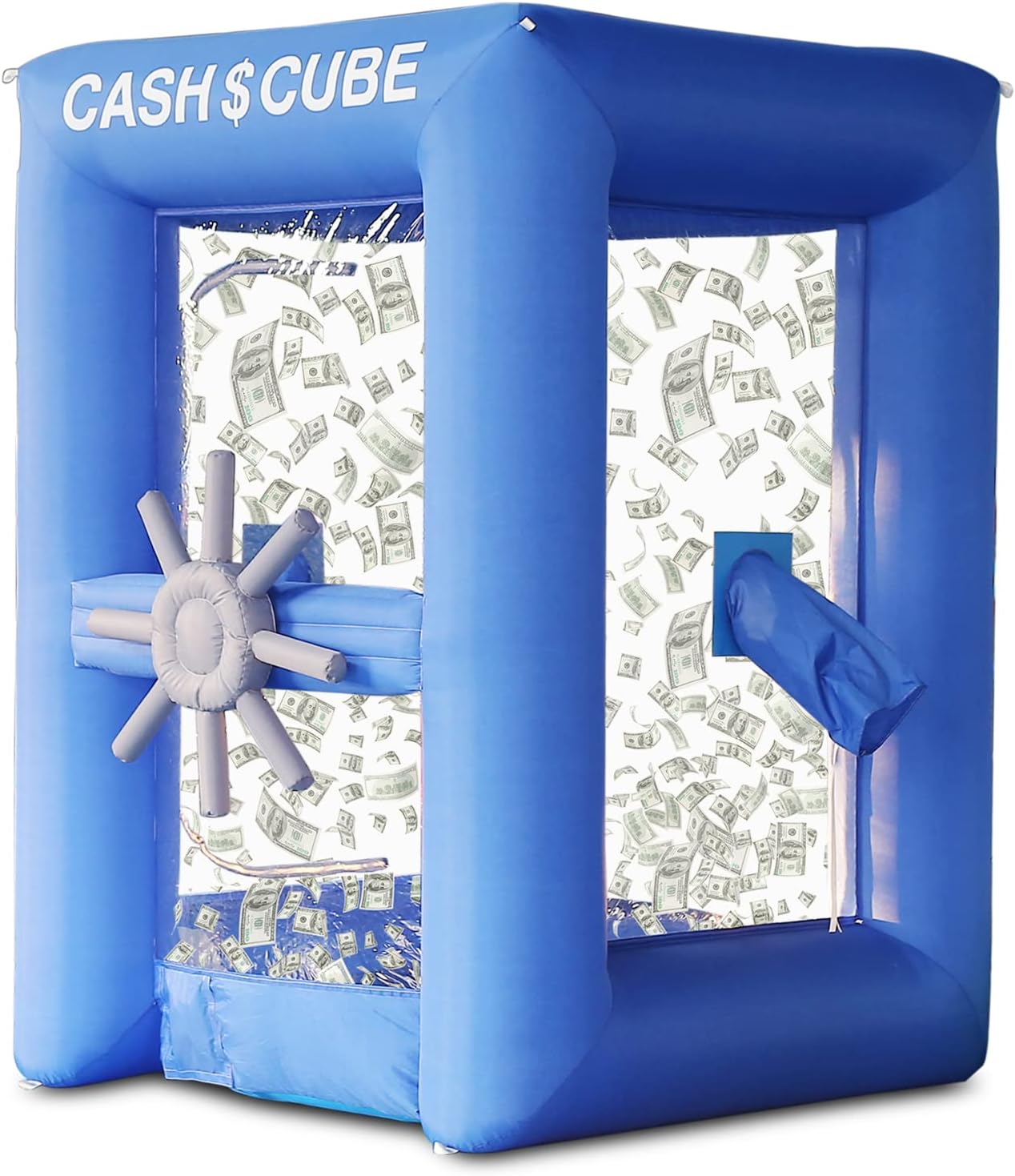 SAYOK Inflatable Cash Cube Booth Inflatable Money Grab Machine Booth for Business Advertising Event Promotion(NO BLOWERS Include, 5.9x5.9x8.2ft, Blue)