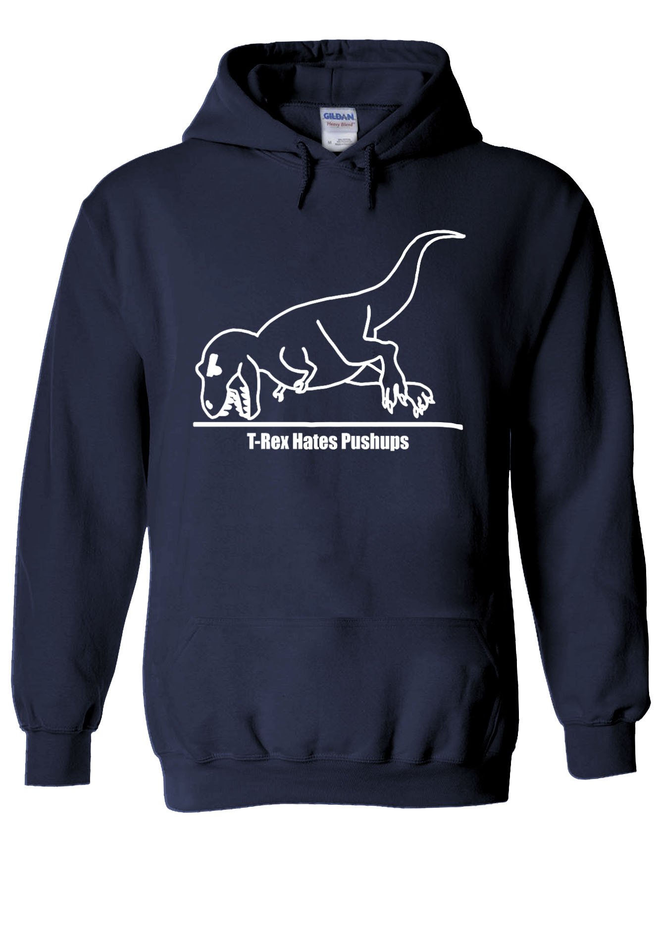 Dinosaurs Can't Push Up Dinosauria Novelty White Men Women Unisex Hooded Sweatshirt Hoodie