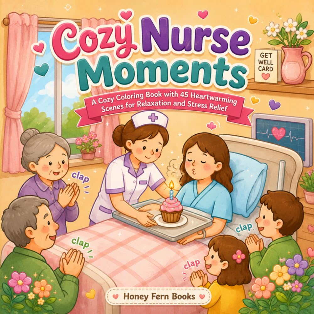 Cozy Nurse Moments: A Cozy Coloring Book with 45 Heartwarming Scenes for Relaxation and Stress Relief
