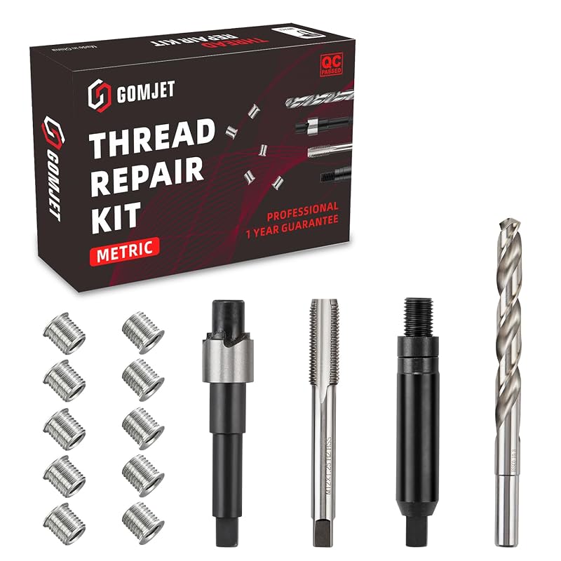 Kit de Reparo de Rosca Métrica M10X1.25 com Inserto de Aço Inoxidável 304 de 14 mm gomjet, 10 unidades